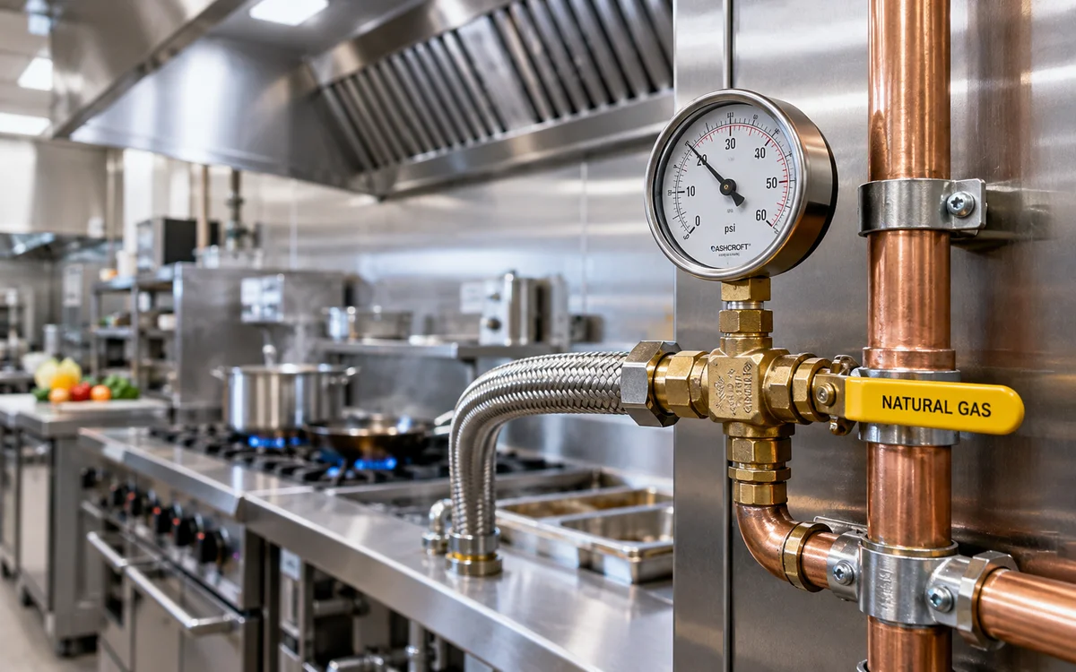 Técnico realizando instalação técnica de gás com conexões de cobre